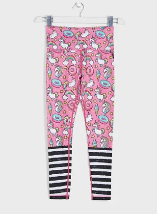 Kids Rainbow And Unicorn Leggings 