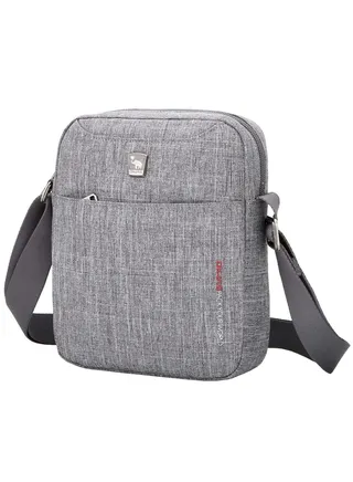 Small Man Bags for Men Waterproof Shoulder Bag Cross Body Phone Bag with Long Strap Cross Body Wallet Pouch Hold 7.9 inch Tablet iPad Kindle Grey 