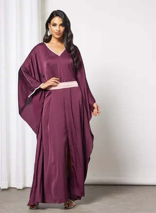 Tie-Up Waist Kaftan Dark Amethyst 