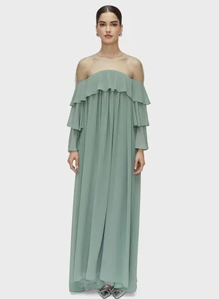 Bardot Ruffle Dress 