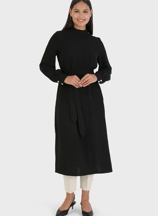 Belt Detail Crew Neck Tunic 
