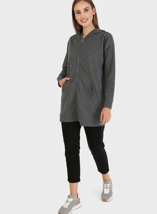 Zip Pocket Detail Hoodie 
