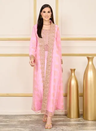 All Over Print Embroidered Lace Kaftan 