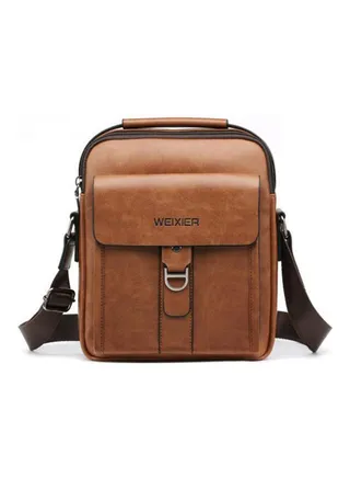 Leather Men's Handbag Brown 