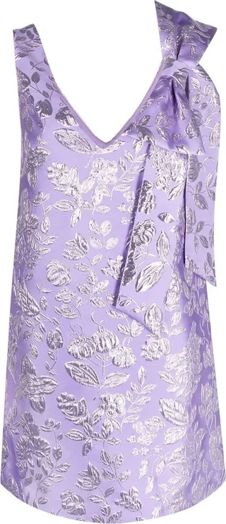 PAROSH- V-necked Mini Dress