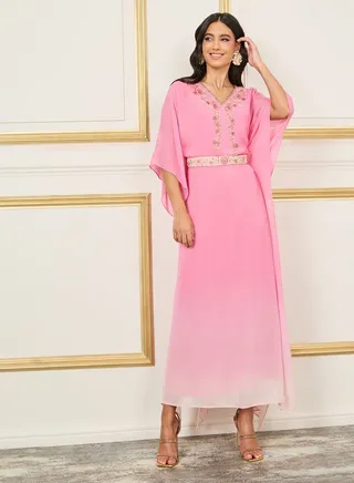 Ombre Print Beaded Detail Kaftan
