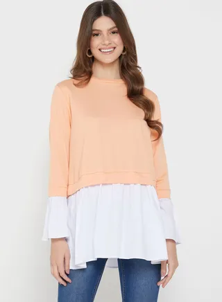 Colorblock Poplin Tunic 