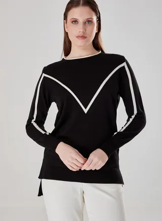 Stripe Detail Crew Neck Tunic 