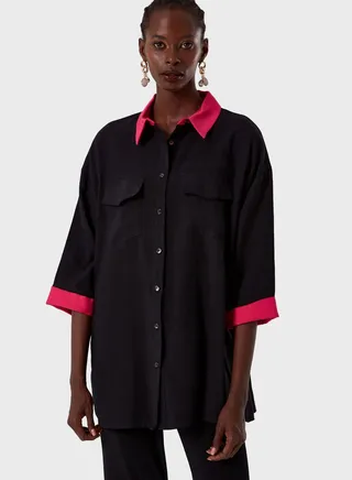 Pocket Color Block Detail Tunic 