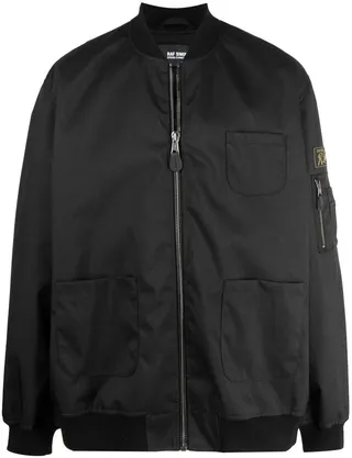 Logo-Patch Sleeve Bomber Jacket