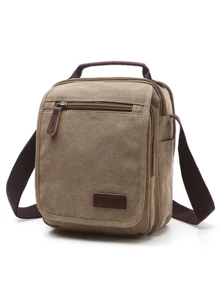 Small Canvas Crossbody Shoulder Bag Messenger Bag Work Bag 
