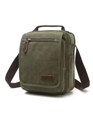 Small Canvas Crossbody Shoulder Bag Messenger Bag Work Bag 