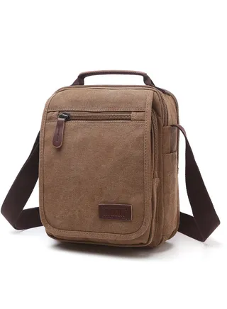 Small Canvas Crossbody Shoulder Bag Messenger Bag Work Bag 