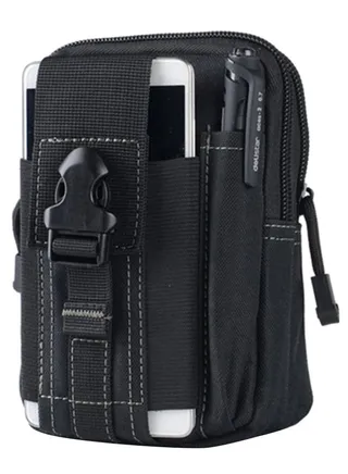 Tactical Molle Pouch Belt Waist Bag Black 