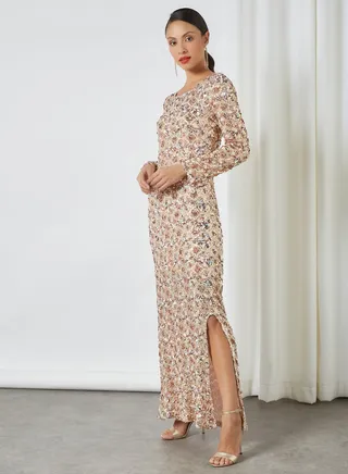 Sequin Textures Dress Shadow Gray 