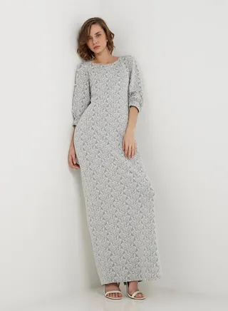 Unique Accent Maxi Dress Beige 