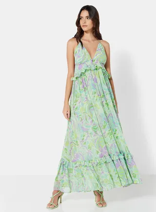 Halter Neck Printed Dress 