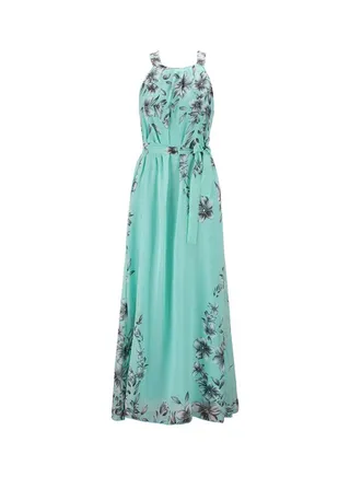 Floral Print Maxi Dress Green 