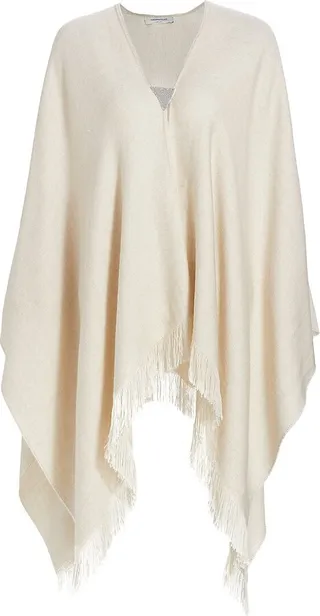 Oversized High-Low Wool Cape
