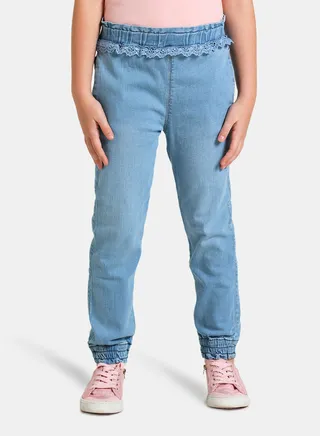 Elasticated Waist Joggers Light Blue 