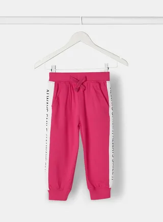 Fashionable Casual Joggers Hot Pink/White 