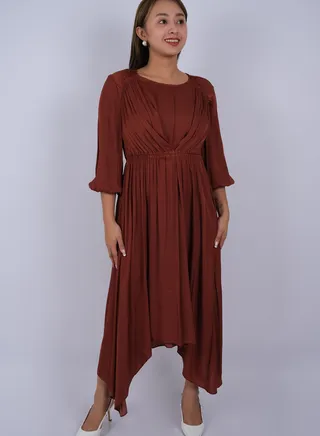 Women's Flowy and Comfortable Night Out Dress in Henna 