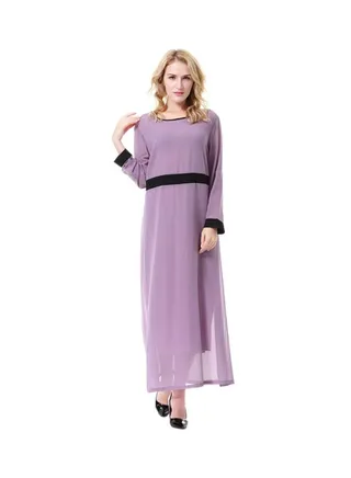 Round Neck Dress Lavender/Black 