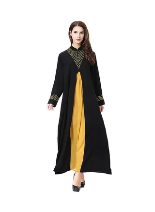 Wool Peach Maxi Dress Yellow/Black 