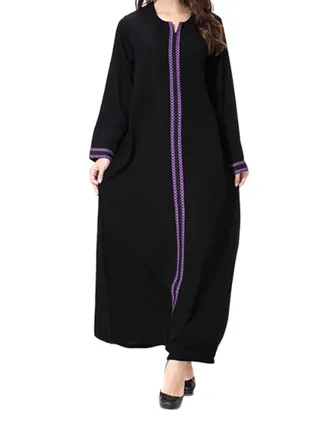 Wool Peach Maxi Dress Black/Purple 