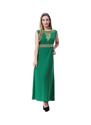 Round Neck Maxi Dress Green 