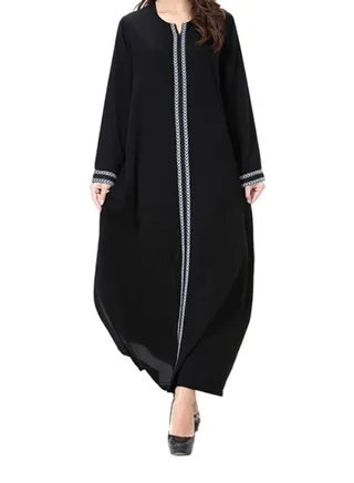 Wool Peach Maxi Dress Black/Grey 