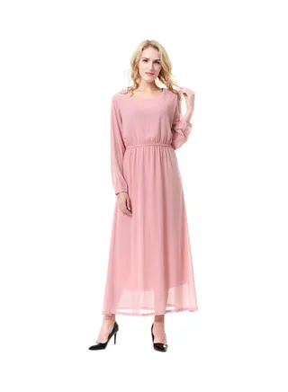 Chiffon Maxi Dress Pink 