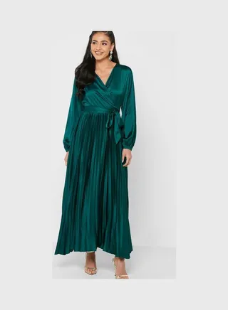 Pleated Dress Green 