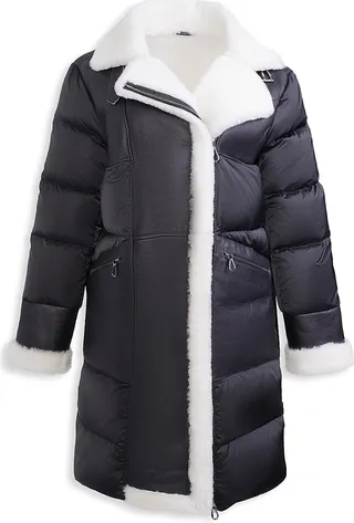 Made For Generation Shearling Trim Down Puffer Coat