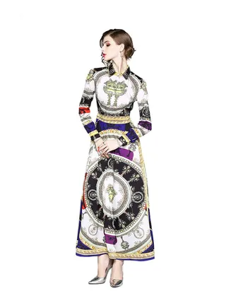 Animal Print Maxi Dress Multicolour 