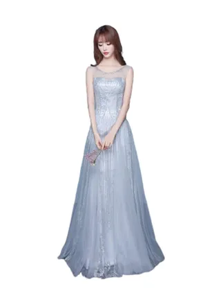 Sequin Queen Evening Dress Grey 