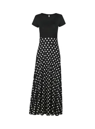 Dot Printed Maxi Dress Black/White 
