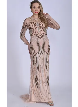 Ornella Maxi Dress in Blush 