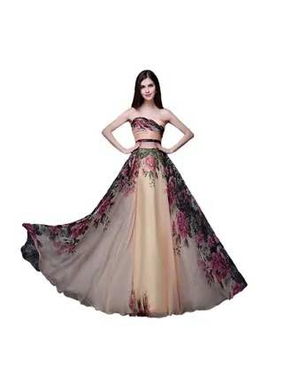 Off-Shoulder Floral Dress Multicolour 