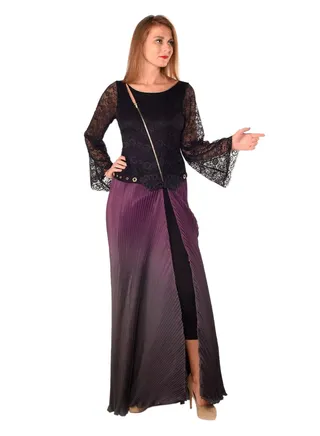 Classic Arabian Dress Black/Mauve 