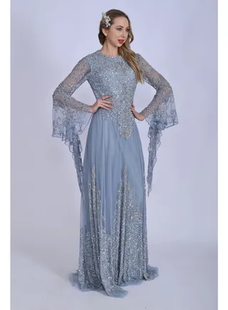 Wonderland Maxi Gown in Ice Blue 