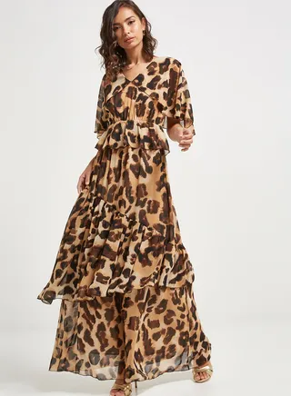 Frill Maxi Dress Tiger 