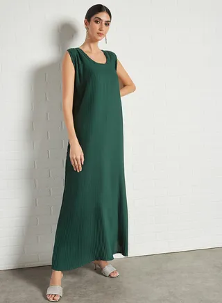 Scoop Neck Maxi Dress Green 