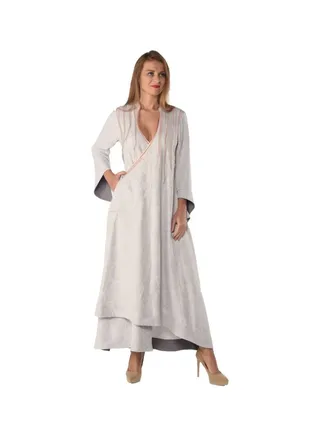 Floral Printed Maxi Dress Light Grey/Pink 