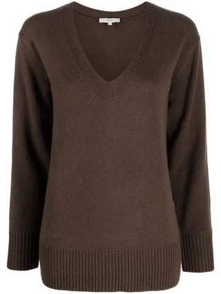 V-neck cashmere-knit top