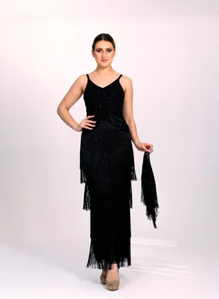 Tessa Maxi Long Backless Gown in Black 