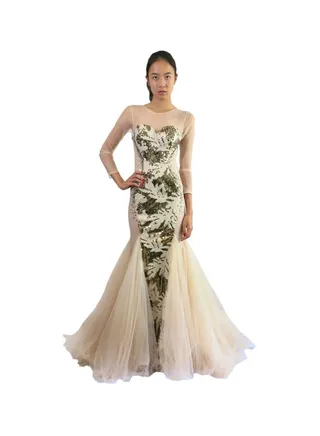 Sequins Detailed Maxi Dress Beige 