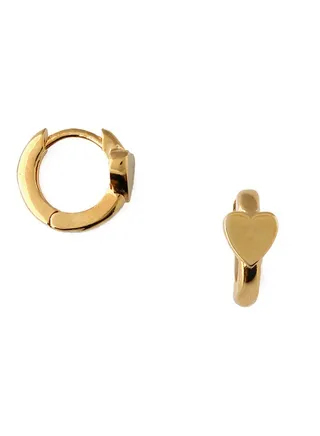 Mini Heart Stationed Huggie Hoops 