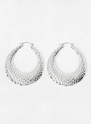 Textured Hoop Earrings 