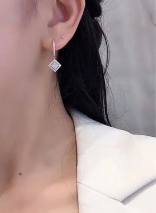 Elegant Silver Plated Cubic Zircon Earrings For Women 